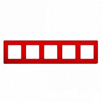 Рамка 5 постов ETIKA, красный |  код. 672535 |   Legrand